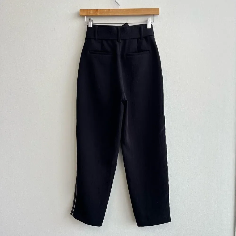 Aritzia Wilfred Tie-Front Black High Rise Ankle Pants Trousers Women’s Size 2